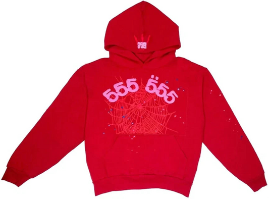 Sp5der Hoodie Red Pink